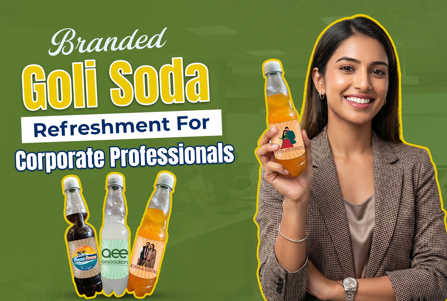 Guests enjoying customized goli soda drinks during seminar event