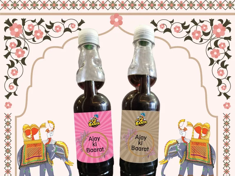 7 Fun Baraat Swagat Ideas with Custom Label Goli Soda Bottles